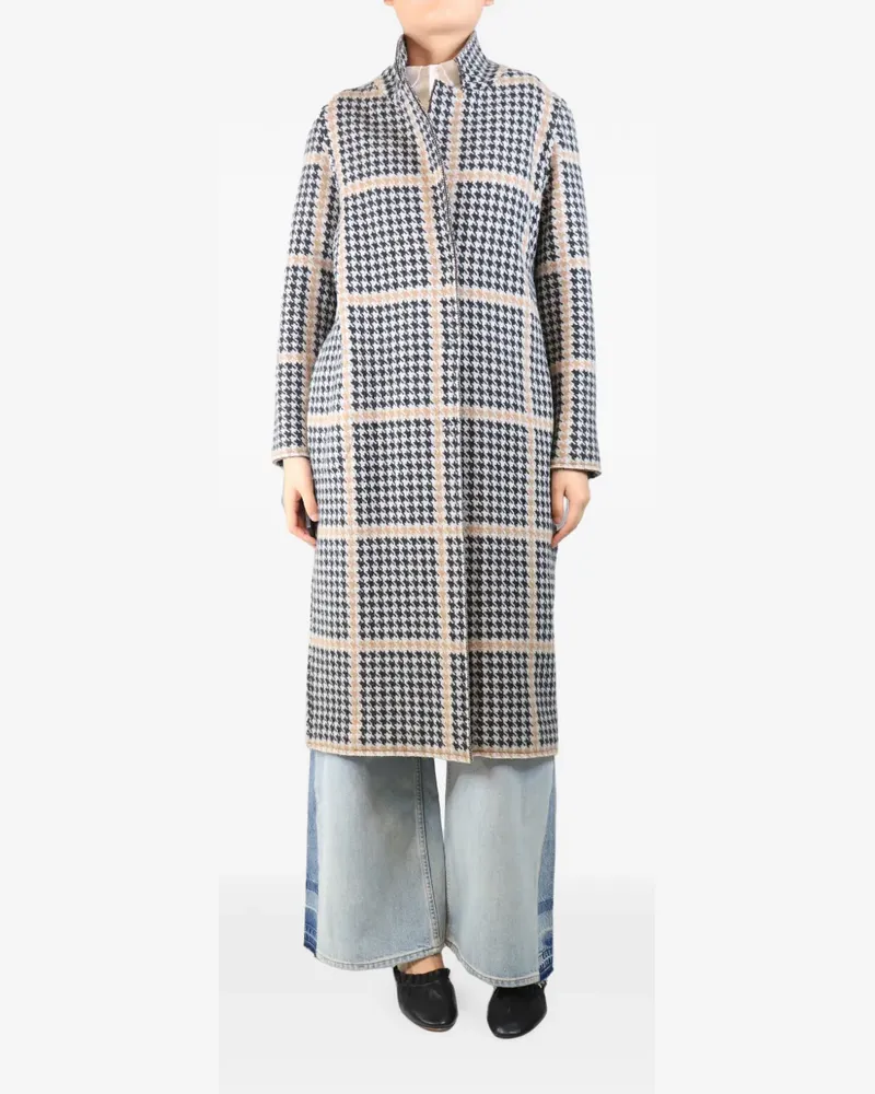 Bruno Manetti houndstooth-pattern coat - Nude Nude