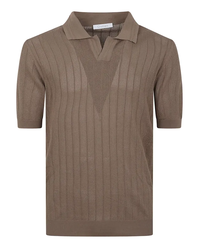 Cruciani ribbed-knit T-shirt - Braun Braun