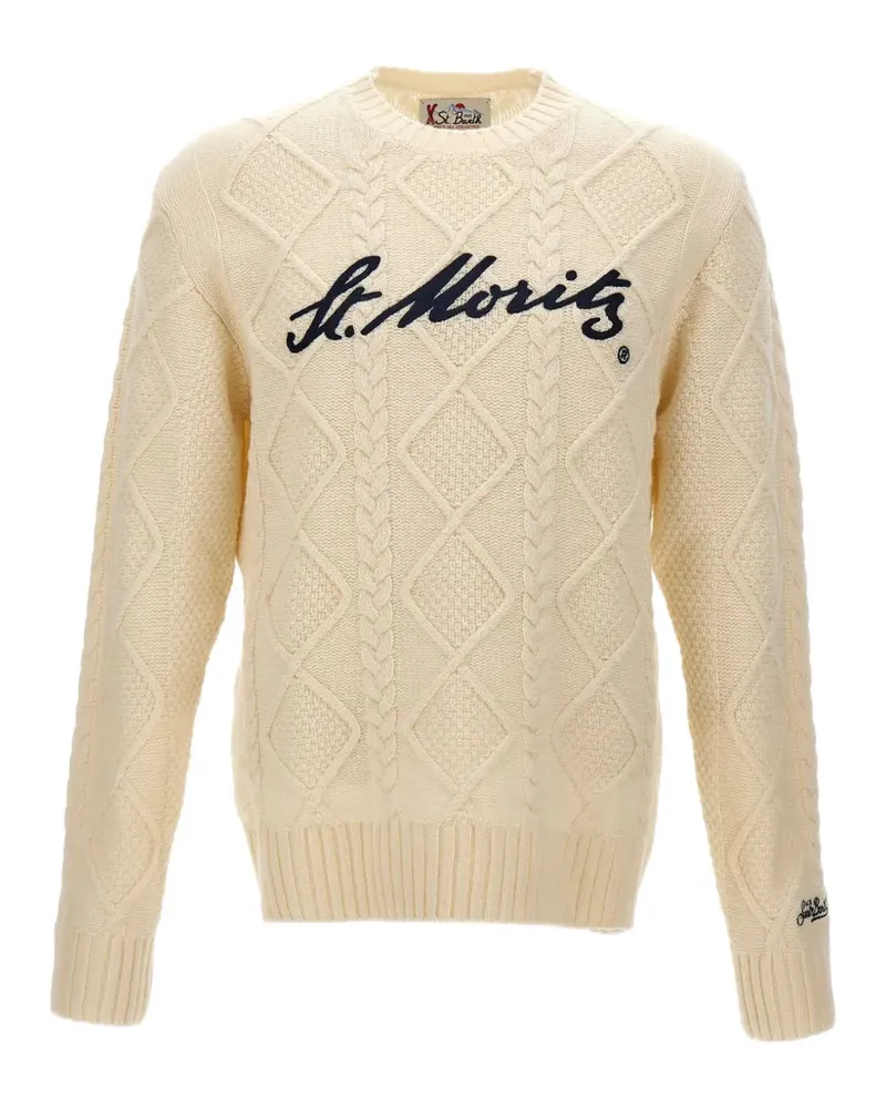 MC2 Saint Barth Bergen Trikot mit Posta Cortina-Stickerei - Nude Nude