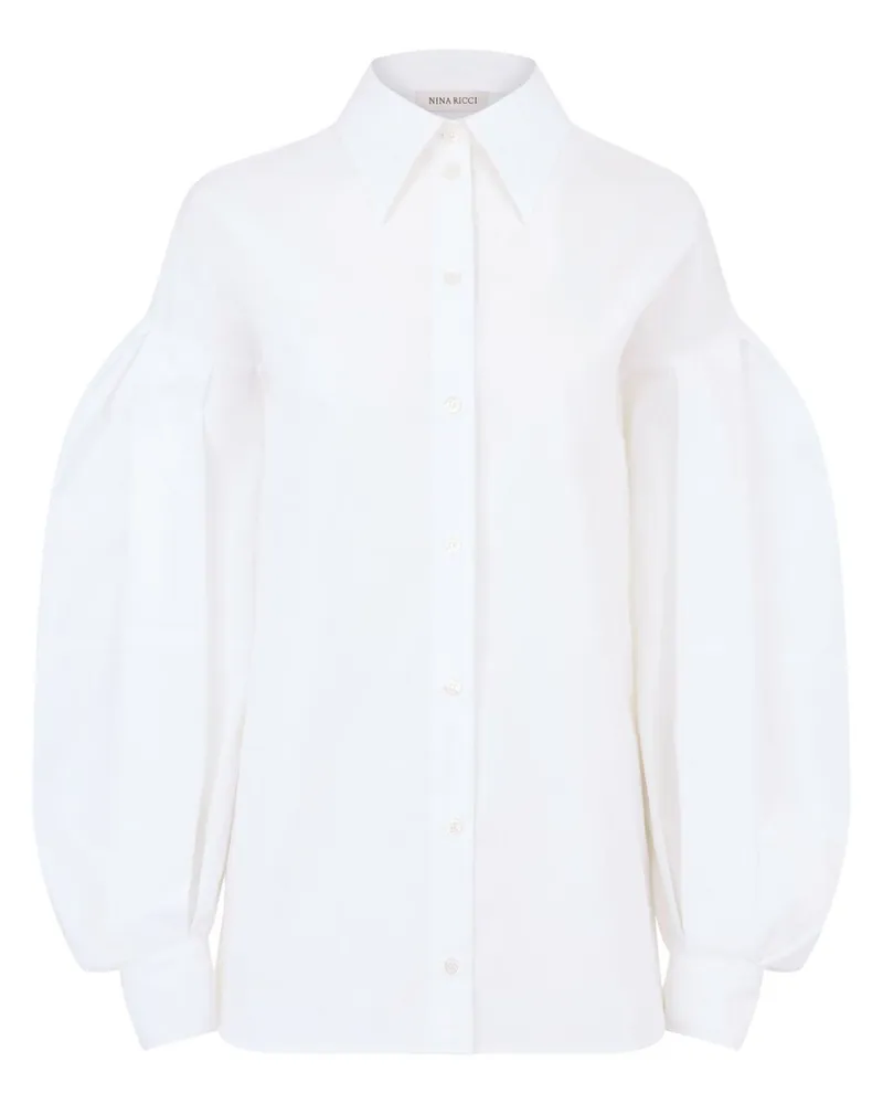 Nina Ricci Hemd mit Kokon-Ärmeln - Weiß Weiß