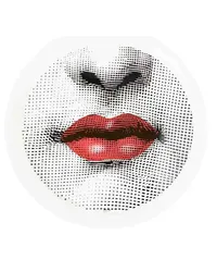 Fornasetti Teller mit Lippen-Print Weiß