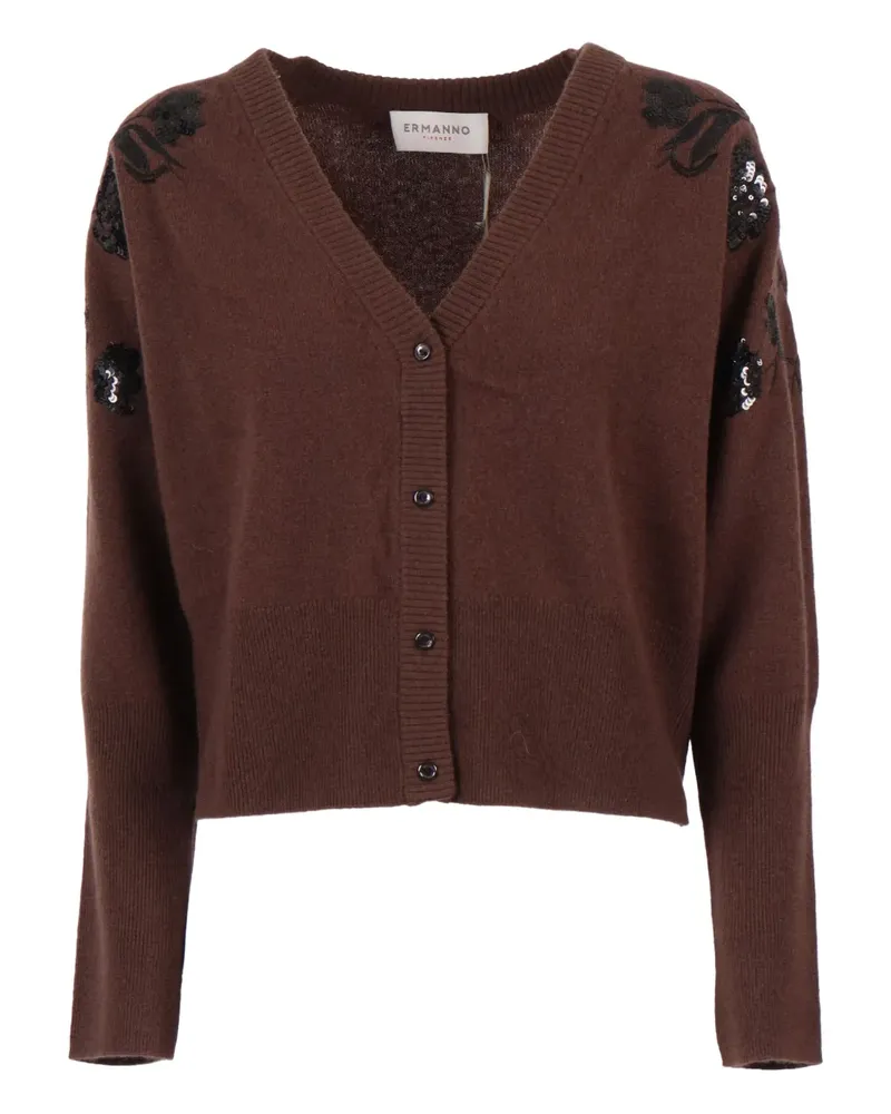 Ermanno Scervino embroidered cardigan - Braun Braun