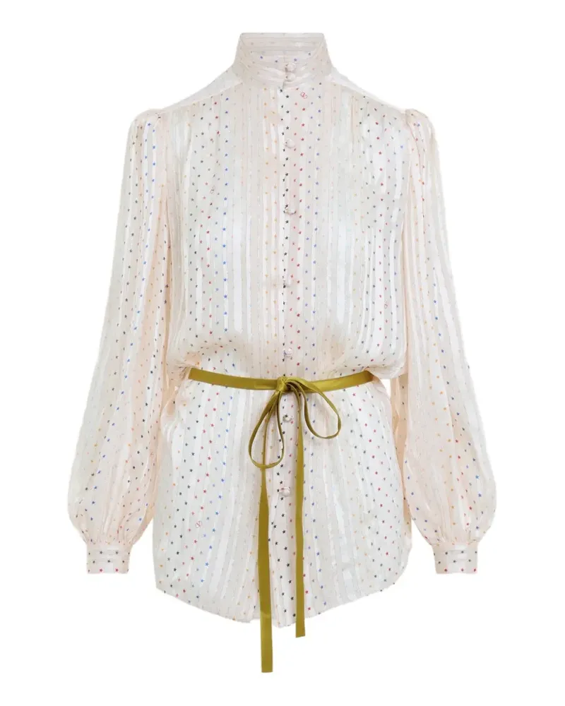 Valentino Garavani Seidenbluse mit Stern-Print - Nude Nude