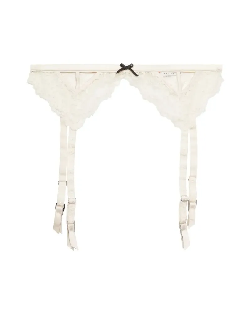 Fleur Du Mal Bianca Strumpfhalter - Weiß Weiß