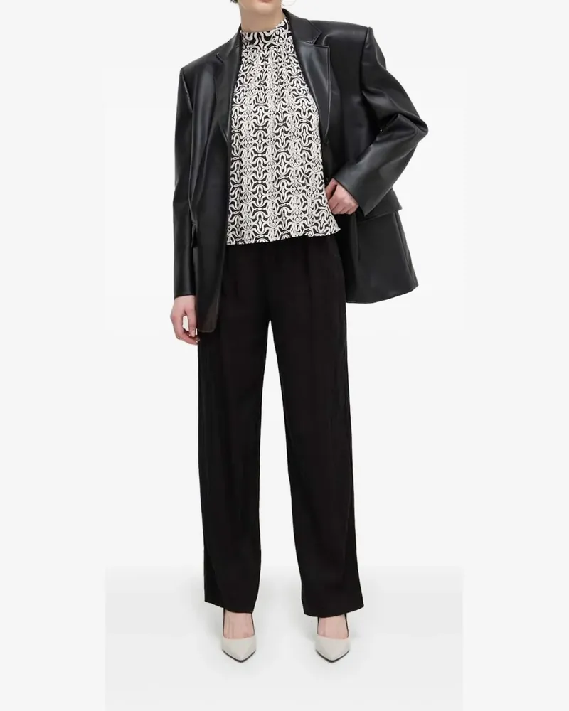 Desigual Hose mit Bundfalten - Schwarz Schwarz