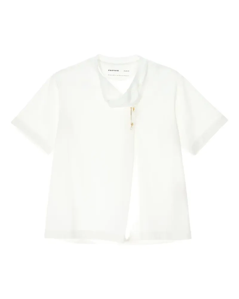 Carven T-Shirt mit Sicherheitsnadel - Weiß Weiß
