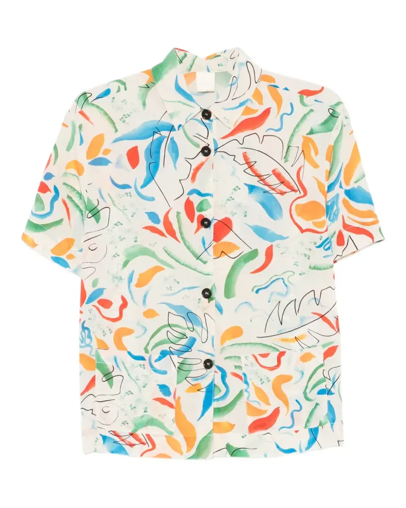 ASPESI abstract-print shirt - Nude Nude