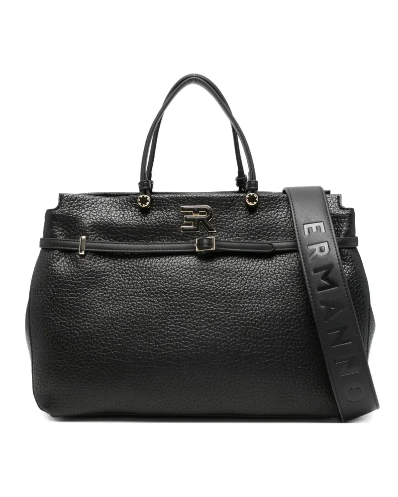 Ermanno Scervino Handtasche mit Logo-Riemen - Schwarz Schwarz