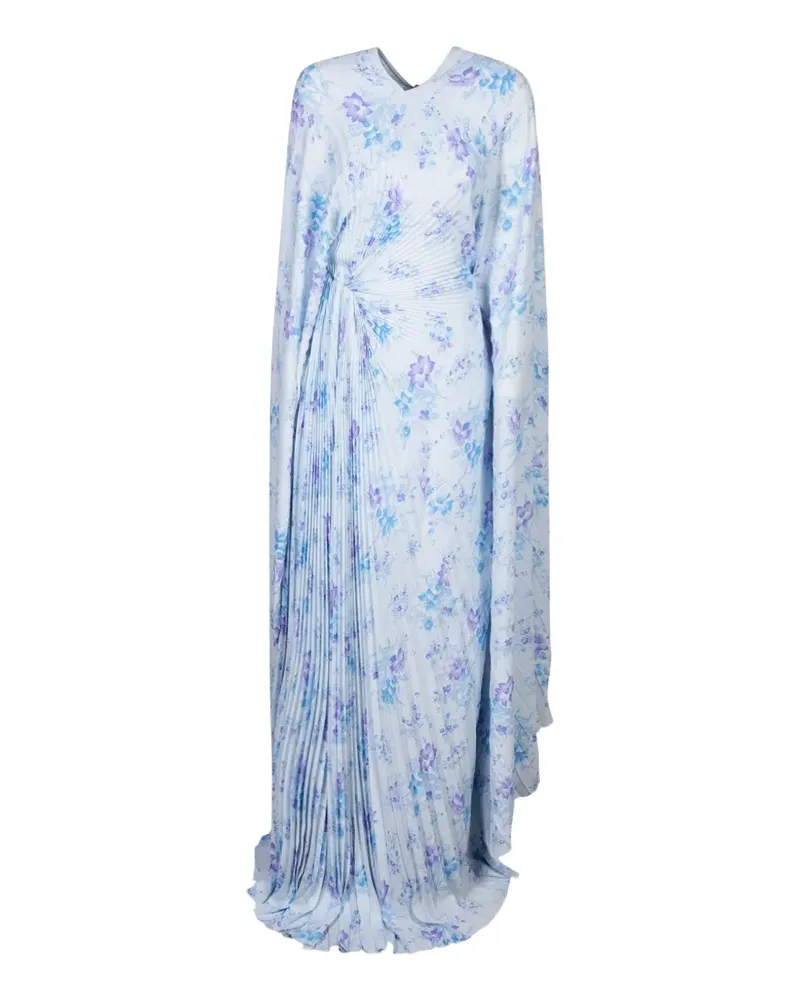 Balenciaga Maxikleid mit Blumen-Print - Blau Blau