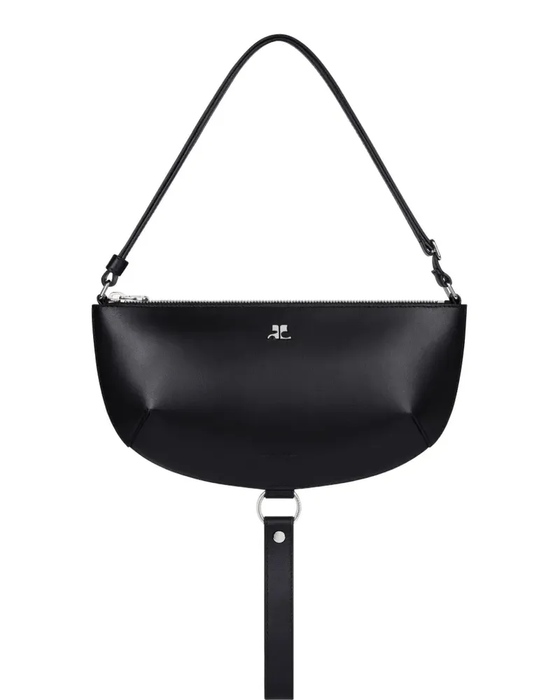 Courrèges Halbrunde Schultertasche - 9999 - BLACK 9999