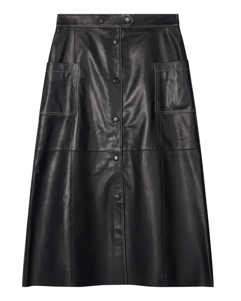 Paul Smith buttoned leather midi skirt - Schwarz Schwarz