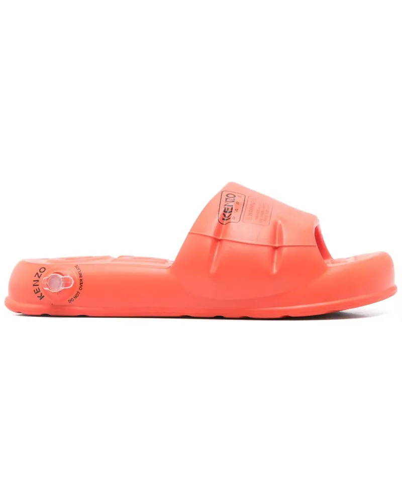 Kenzo Pantoletten mit Logo-Print - Orange Orange