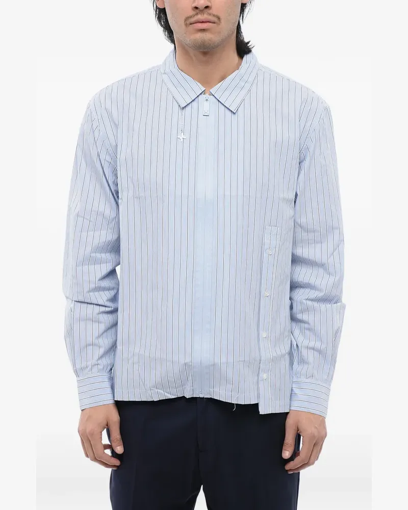 John Richmond striped zip-fastening shirt - Blau Blau