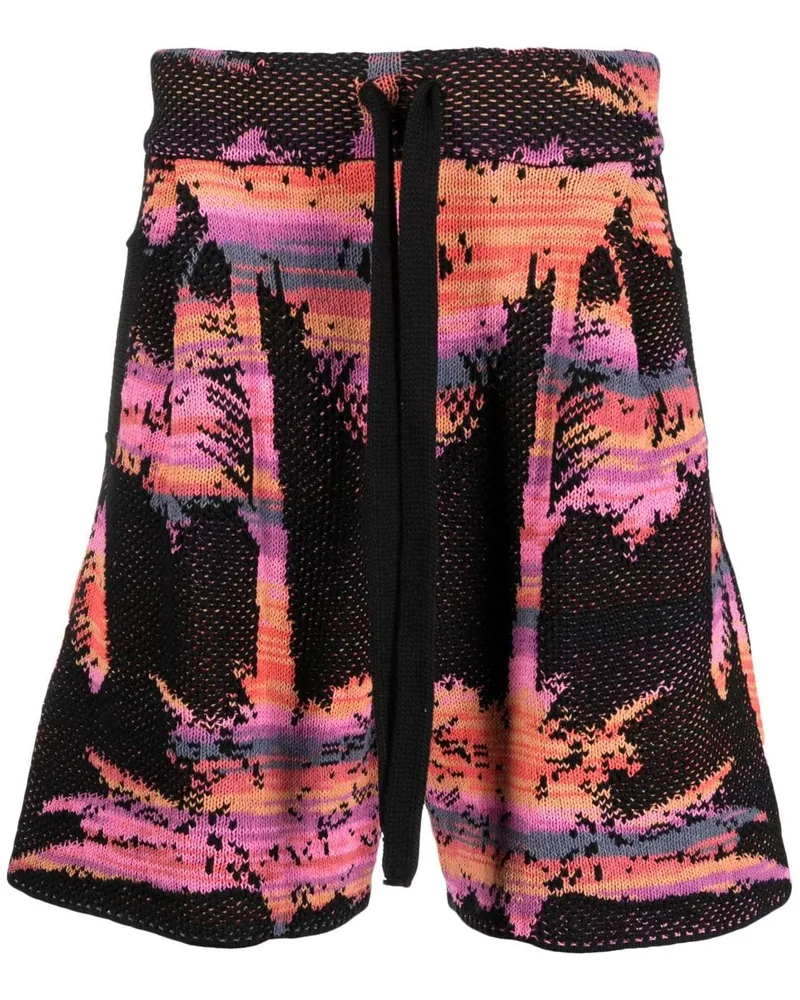 Laneus Bermudas mit Print Schwarz