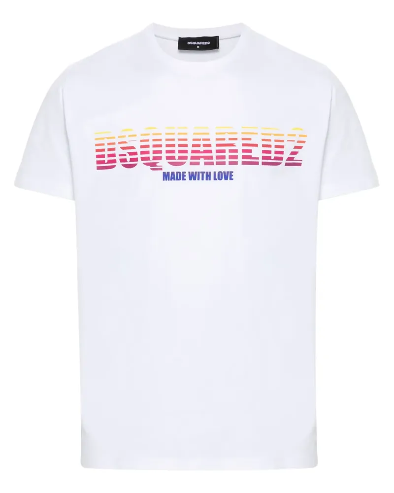 Dsquared2 T-Shirt mit Ombré-Logo-Print - Weiß Weiß