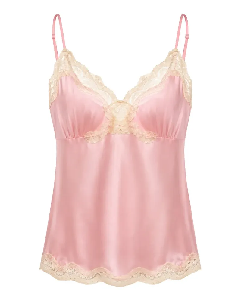 Gold Hawk Clothing Top mit Spitzenborte - Rosa Rosa