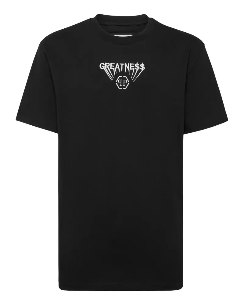 Philipp Plein T-Shirt mit Logo-Stickerei - Schwarz Schwarz