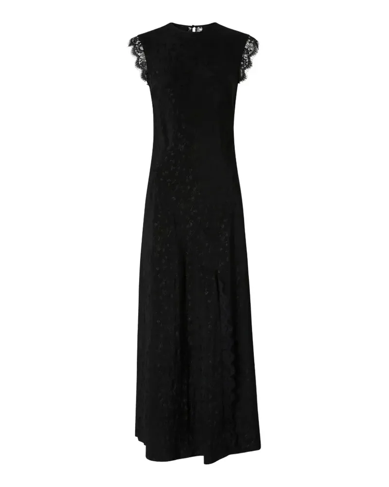 Pinko Jacquard-Midikleid mit Spitzenbesatz - Schwarz Schwarz