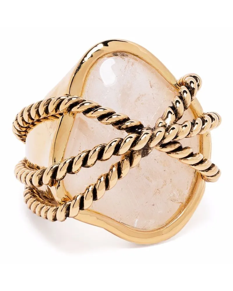 Aurélie Bidermann Mycene Ring mit Kristall - Gold Gold