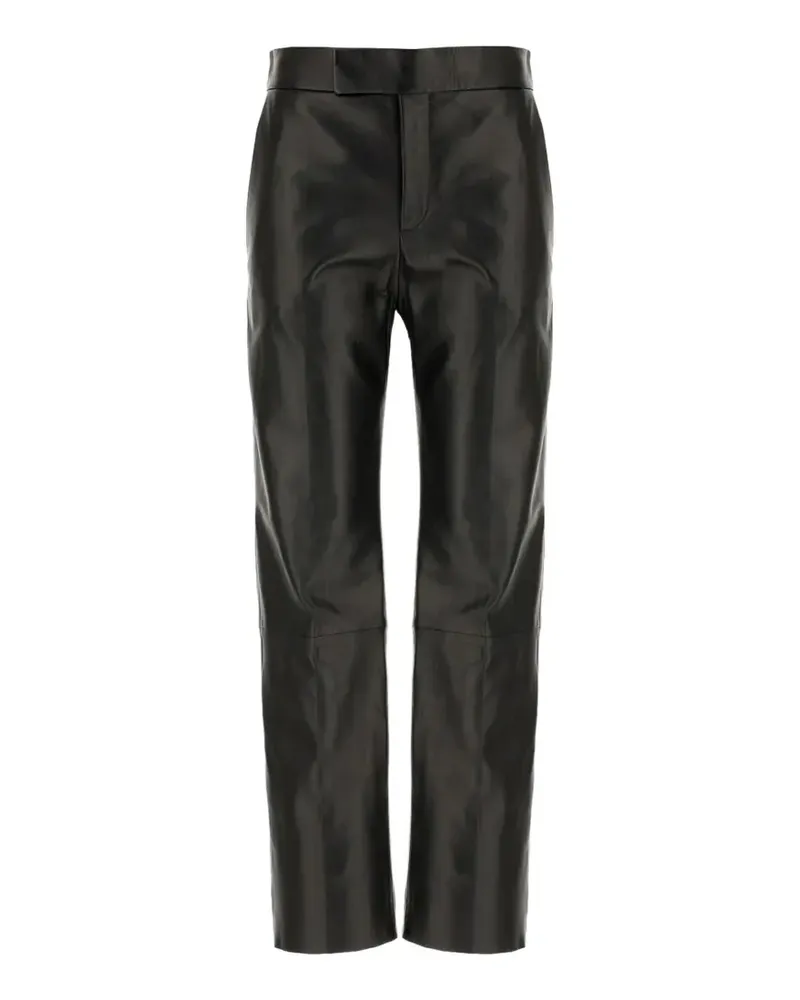 Alberta Ferretti straight-leg leather trousers - Schwarz Schwarz