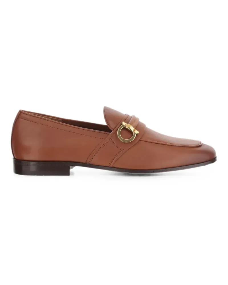 Ferragamo Gancini ornament moccasin - Braun Braun