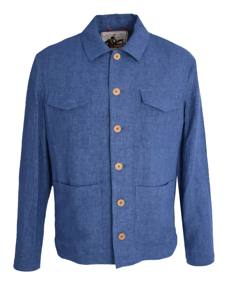 Luciano Barbera Jacke mit aufgesetzter Tasche - Blau Blau