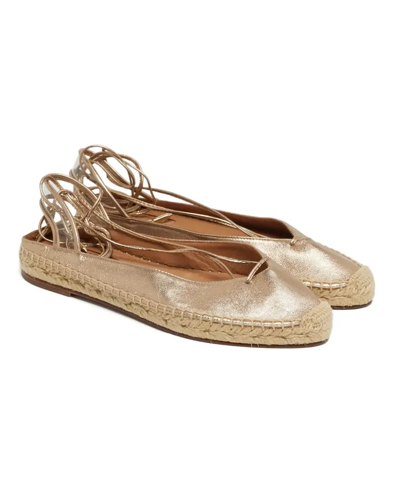 Aquazzura ankle-wrap espadrilles - Gold Gold