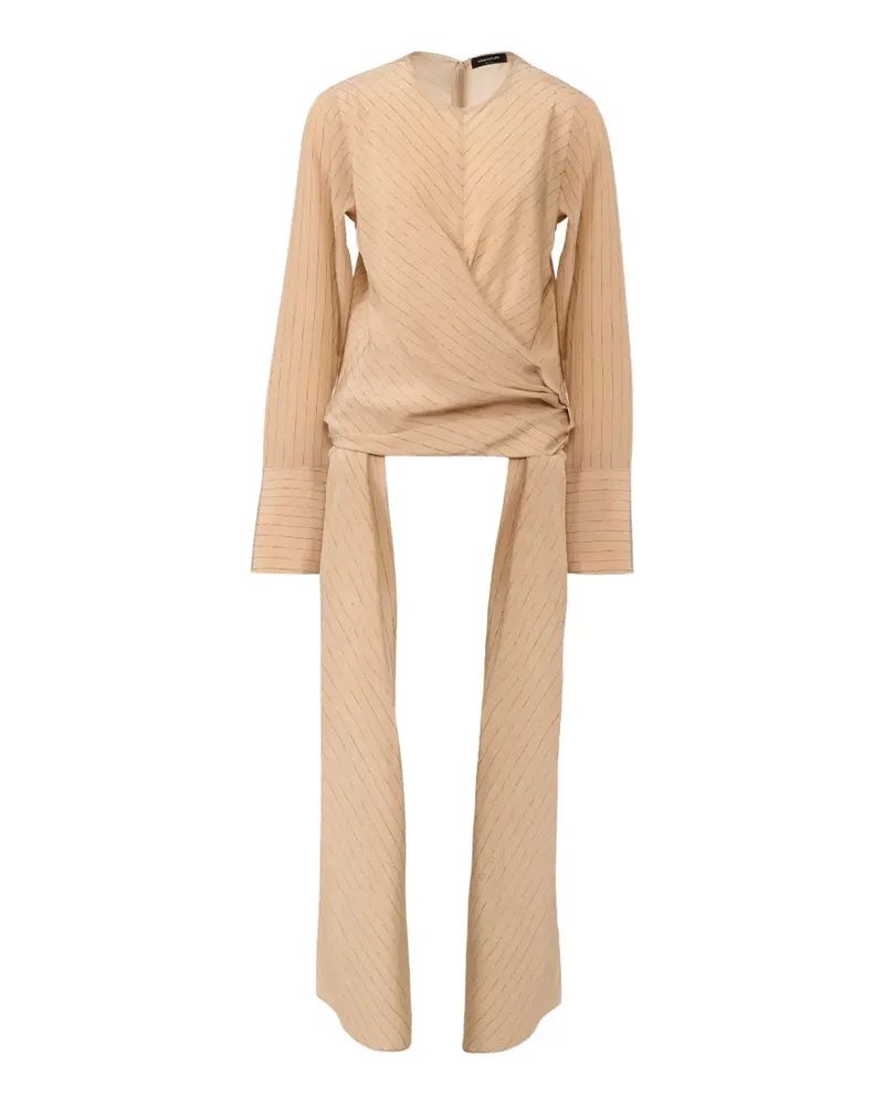 Fabiana Filippi Gewickelte Bluse mit Nadelstreifen - Nude Nude