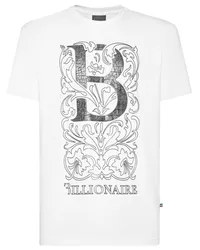 Billionaire T-Shirt mit Logo-Print Weiß