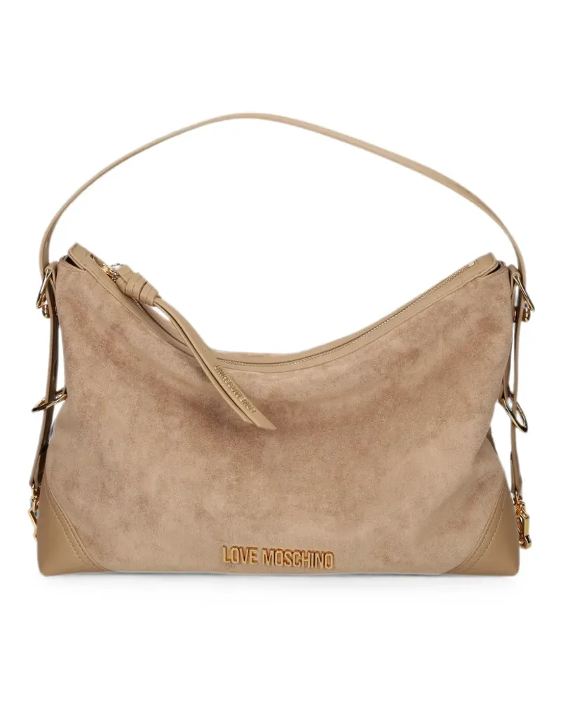 Moschino Schultertasche mit Logo-Applikation - Nude Nude