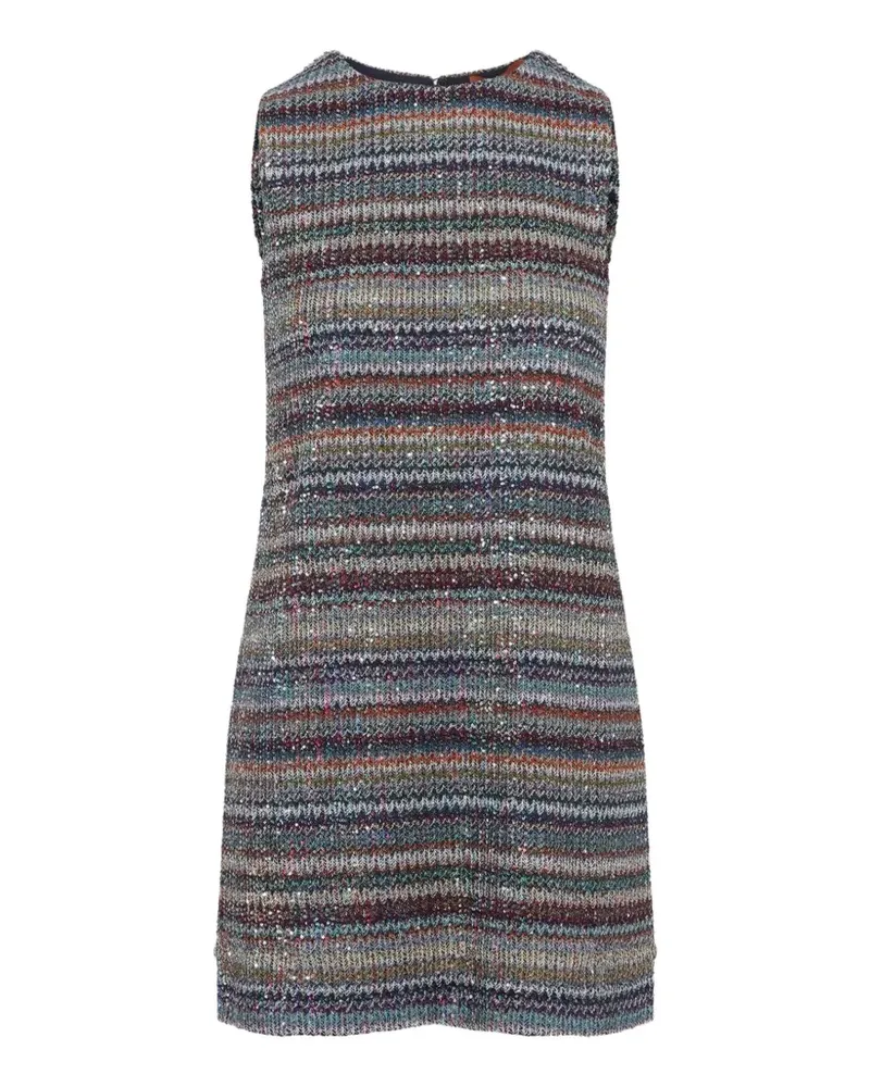 Missoni Zickzackstrick-Minikleid mit Pailletten - Blau Blau
