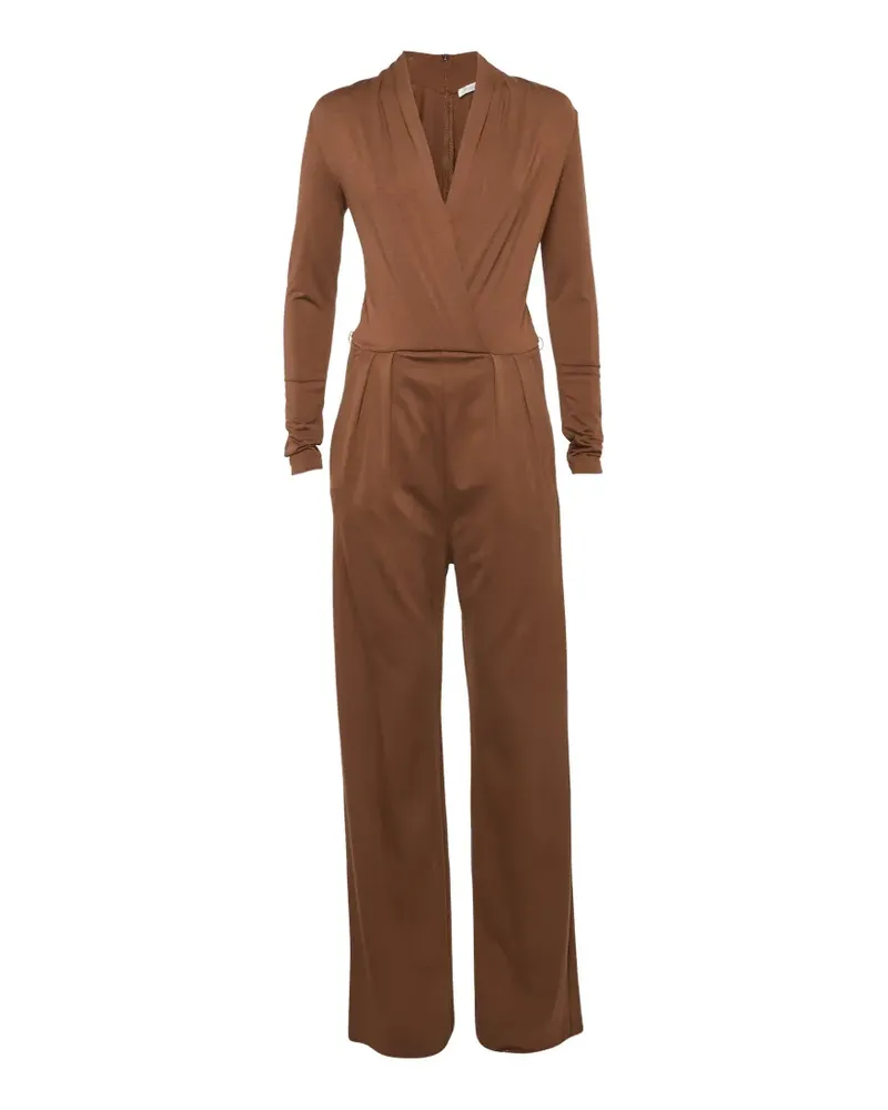 Max Mara Jumpsuit mit V-Ausschnitt - Braun Braun