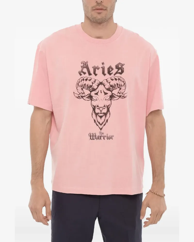 Neil Barrett Aries the Warrior T-Shirt mit Logo - Rosa Rosa