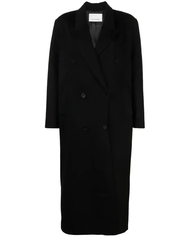 FRANKIE Shop Doppelreihiger Mantel - Schwarz Schwarz