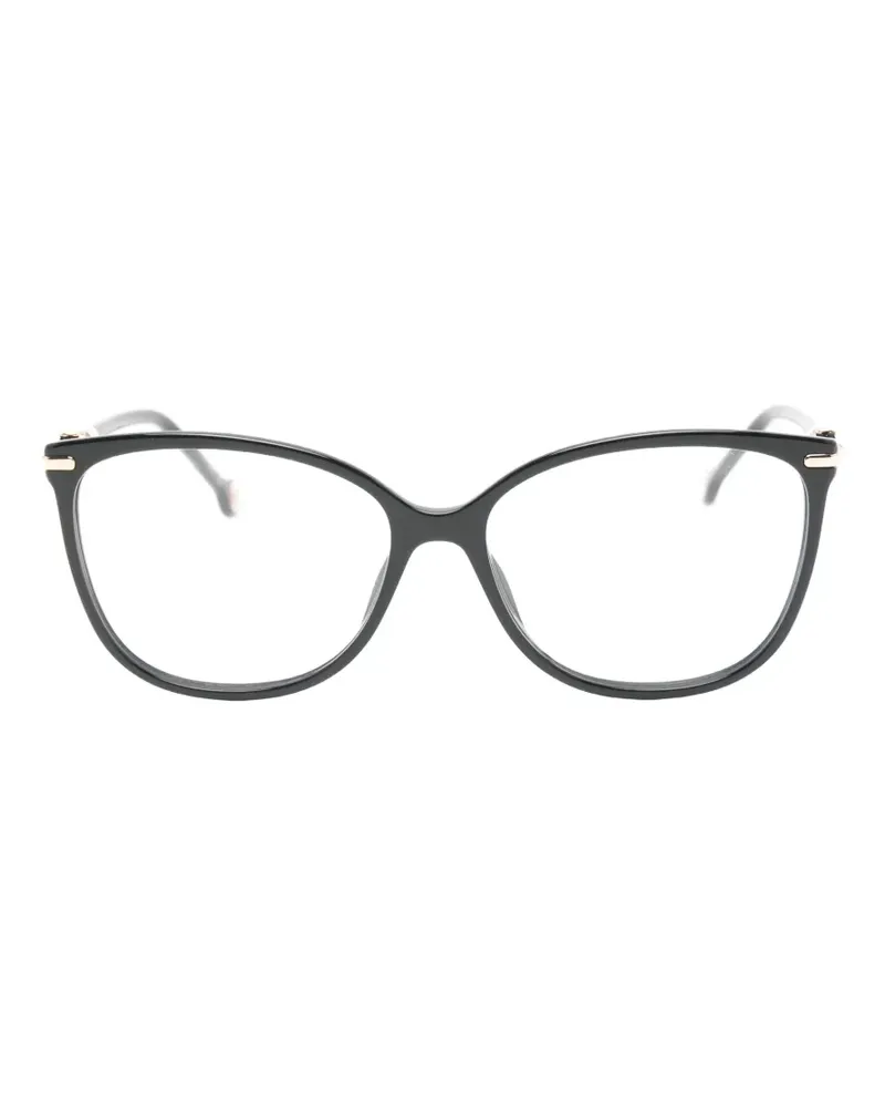 Carolina Herrera New York Cat-Eye-Brille mit Logo-Schild - Schwarz Schwarz