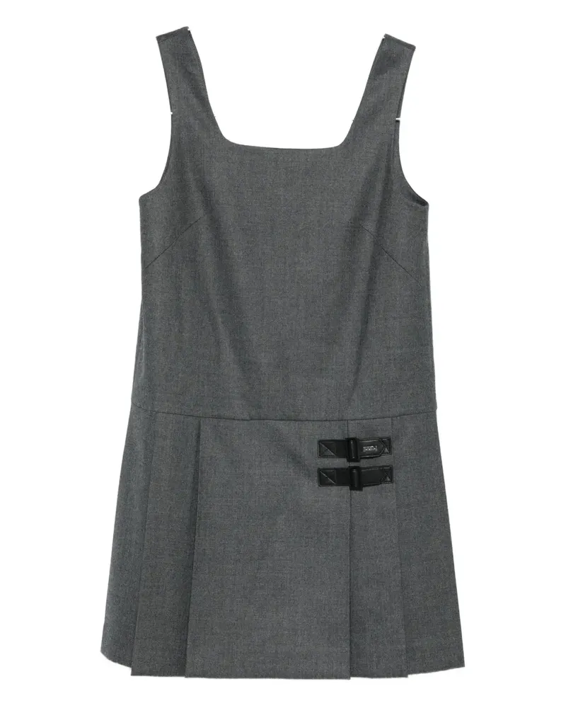 JUUN.J pleated buckle-detail mini dress - Grau Grau