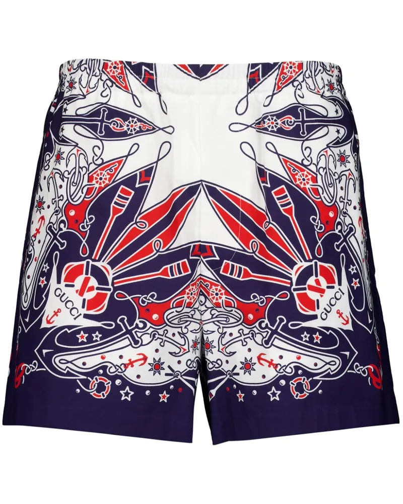 Gucci Shorts mit Bandana-Print Blau