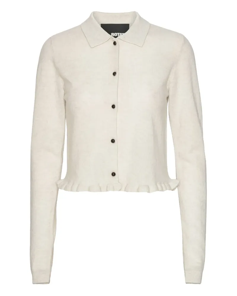 ROTATE Birger Christensen Cardigan mit Rüschensaum - Grau Grau