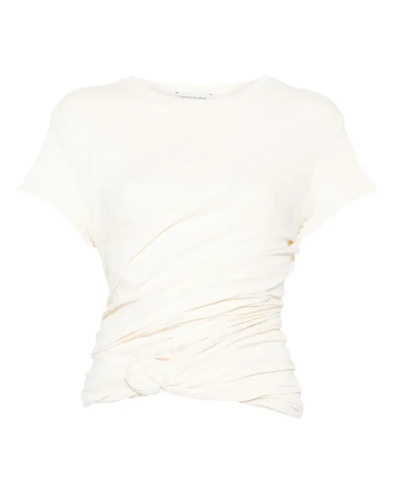 Magda Butrym side-knot detail T-shirt - Nude Nude