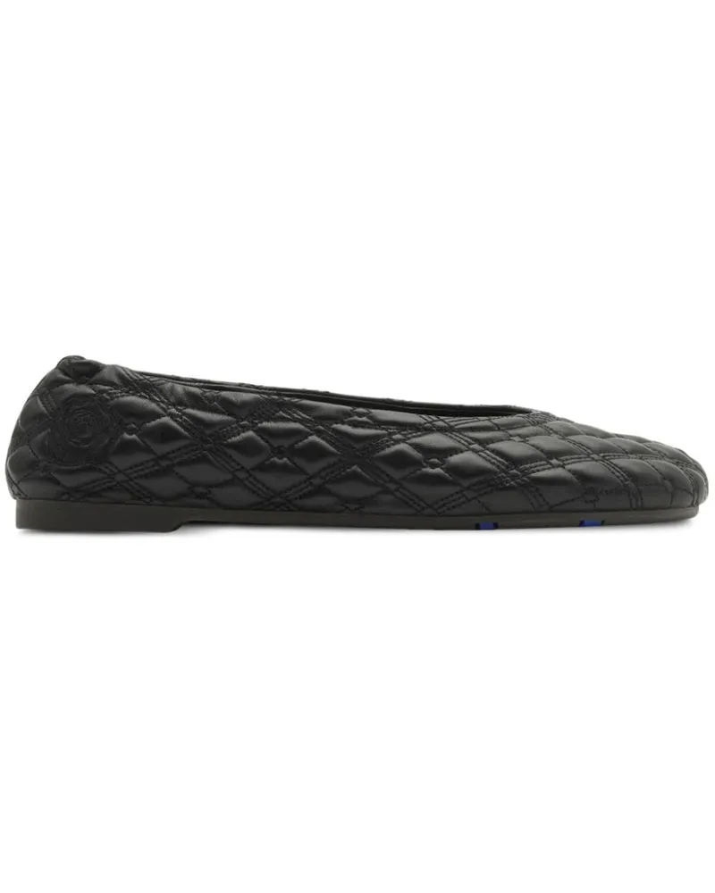 Burberry Ballerinas mit Equestrian Knight-Stickerei - Schwarz Schwarz