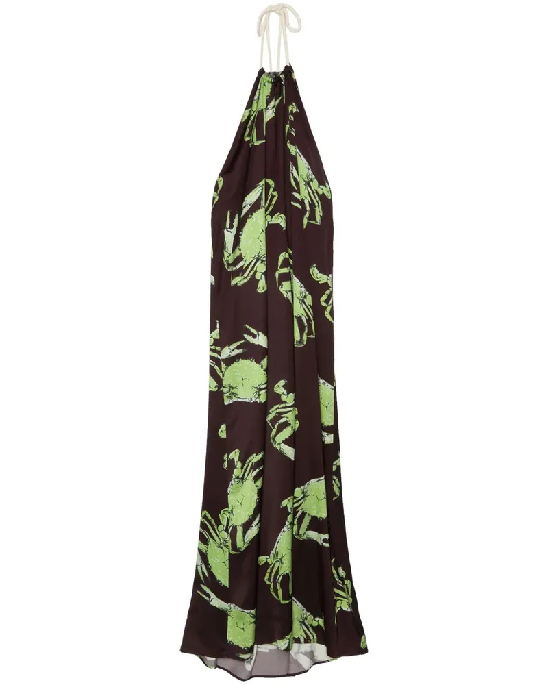 MSGM Maxikleid mit grafischem Print - Braun Braun