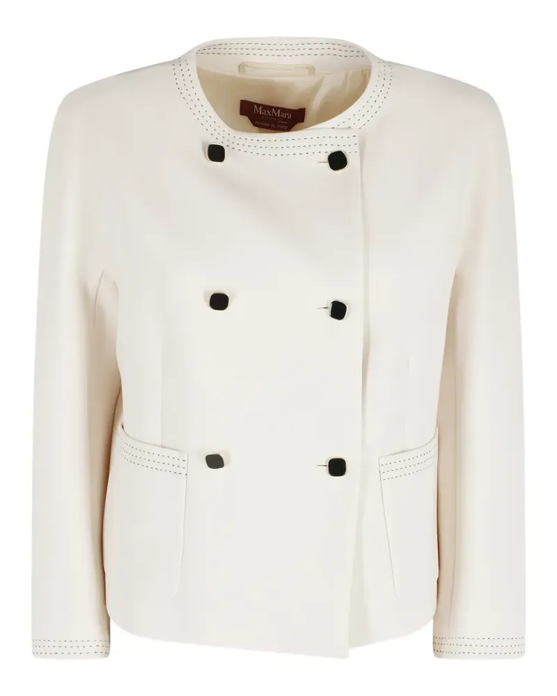 Max Mara Doppelreihige Jacke mit Kontrastnähten - Nude Nude