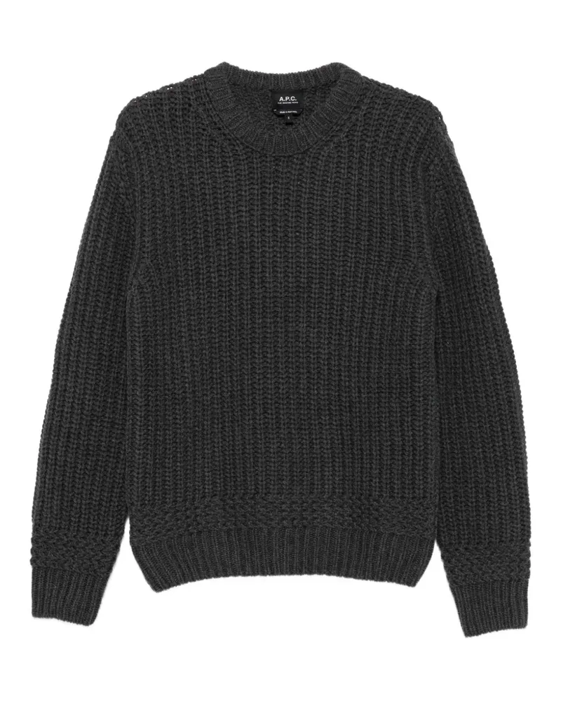 A.P.C. Ron Pullover in Grobstrick - Grau Grau