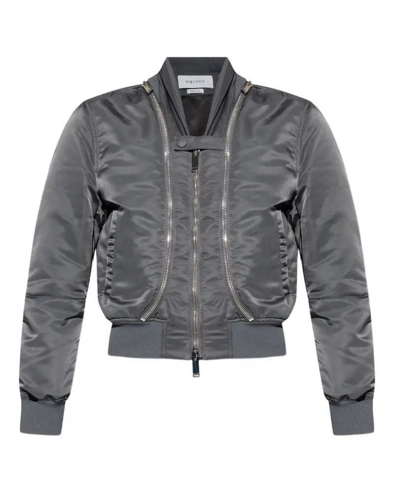 Alexander McQueen Bomberjacke mit doppeltem Reißverschluss - Grau Grau