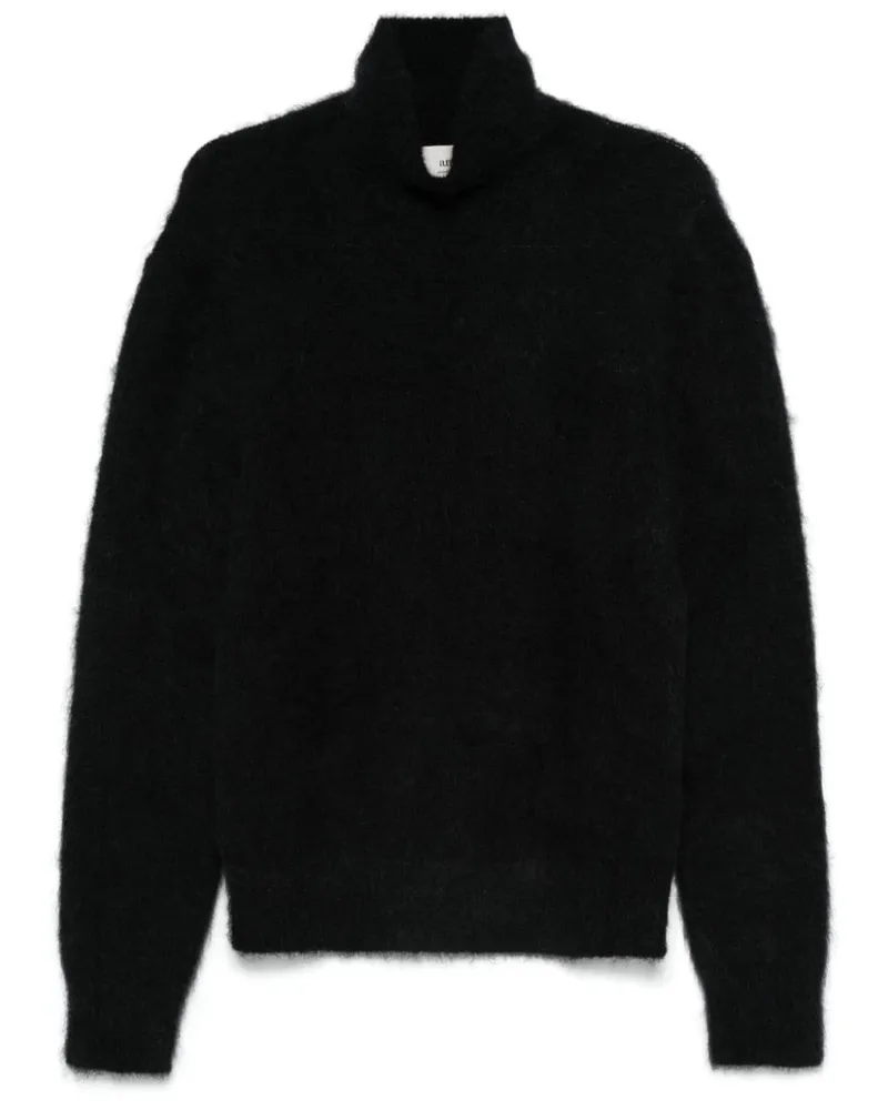 AMI Paris Gebürsteter Pullover - Schwarz Schwarz