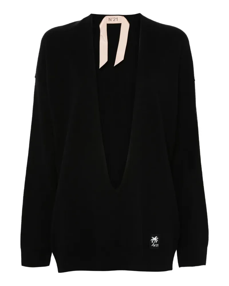 N° 21 V-neck sweater - Schwarz Schwarz