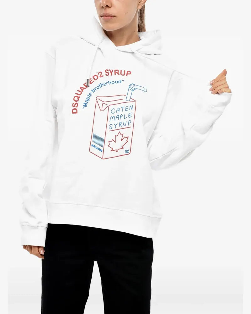 Dsquared2 logo-print hoodie - Weiß Weiß
