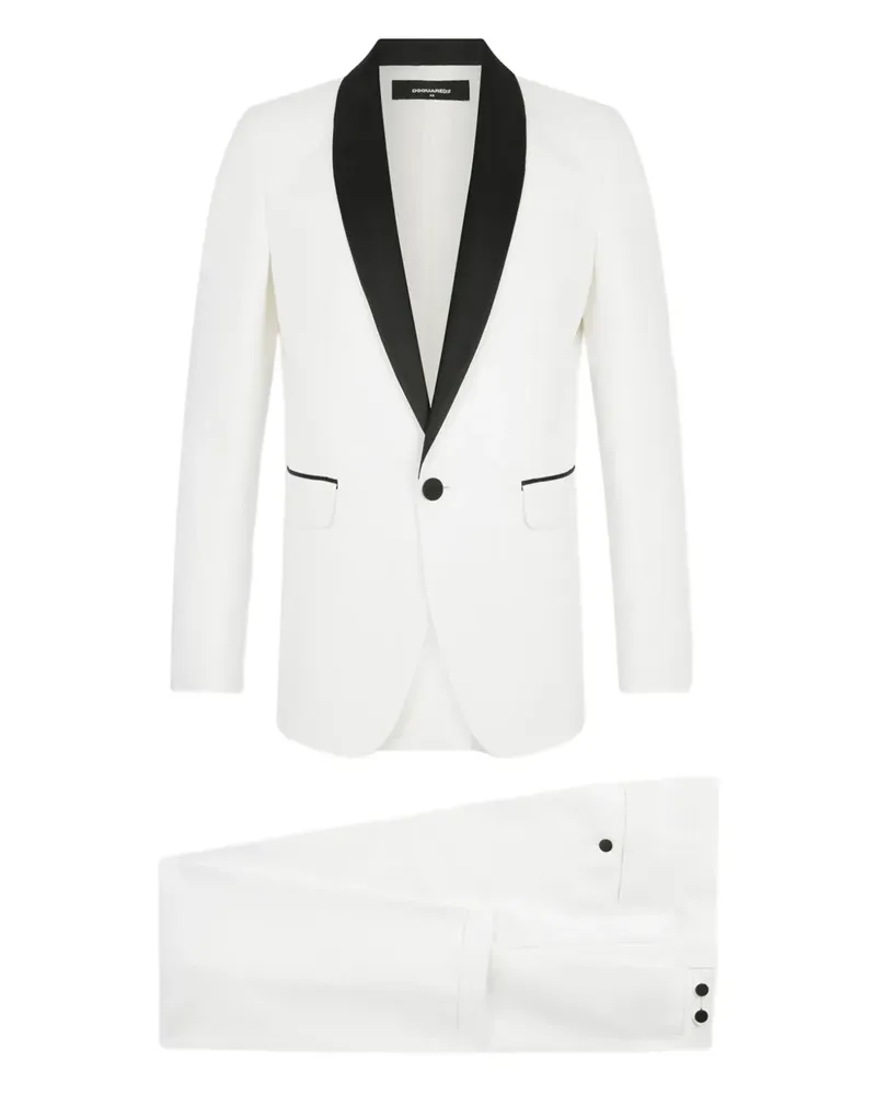 Dsquared2 London Tux Smoking mit Knopfverschluss - Weiß Weiß
