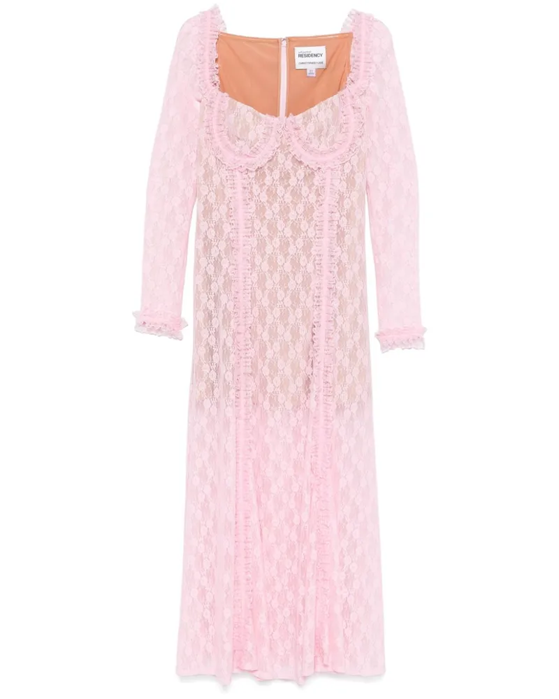 Self-Portrait x Christopher Kane Midikleid mit Rüschen - Rosa Rosa