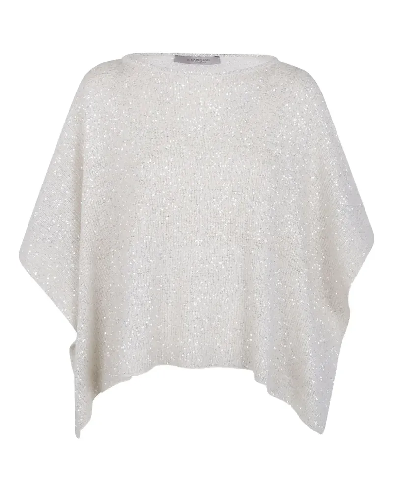 D.EXTERIOR Cape mit Pailletten - Weiß Weiß